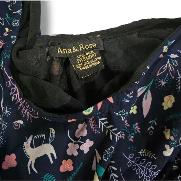 Ana & Rose Women’s Blue Unicorn Print Sleeveless Flowy Midi Dress OS - Picture 7 of 8